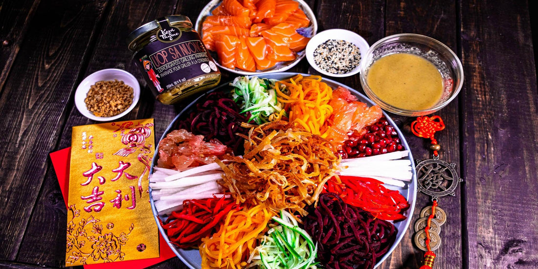 Prosperity Toss Salad (Yee Sang) - Kopi Thyme