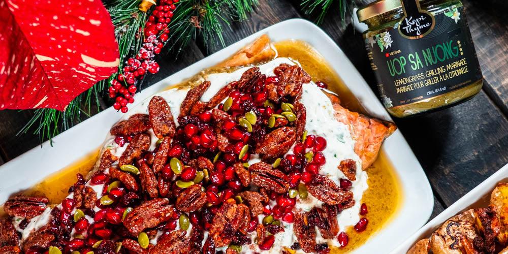 Festive Lemongrass Baked Salmon - Kopi Thyme
