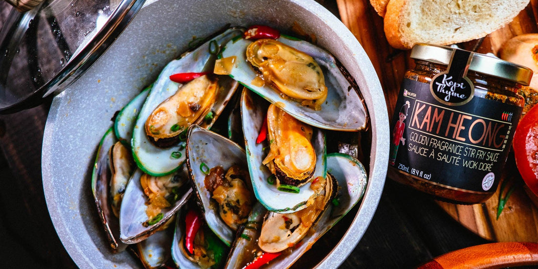 Mussels in White Wine and Kam Heong - Kopi Thyme