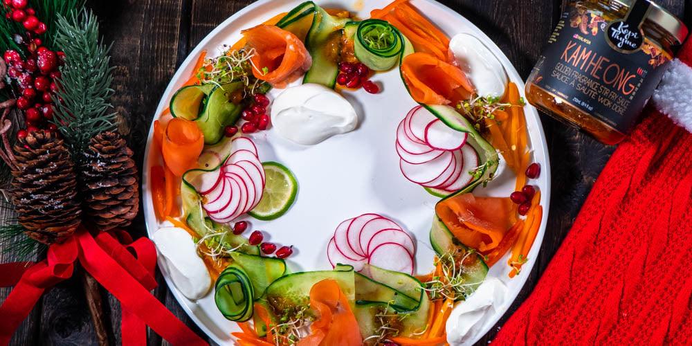 Kam Heong Salmon Wreath