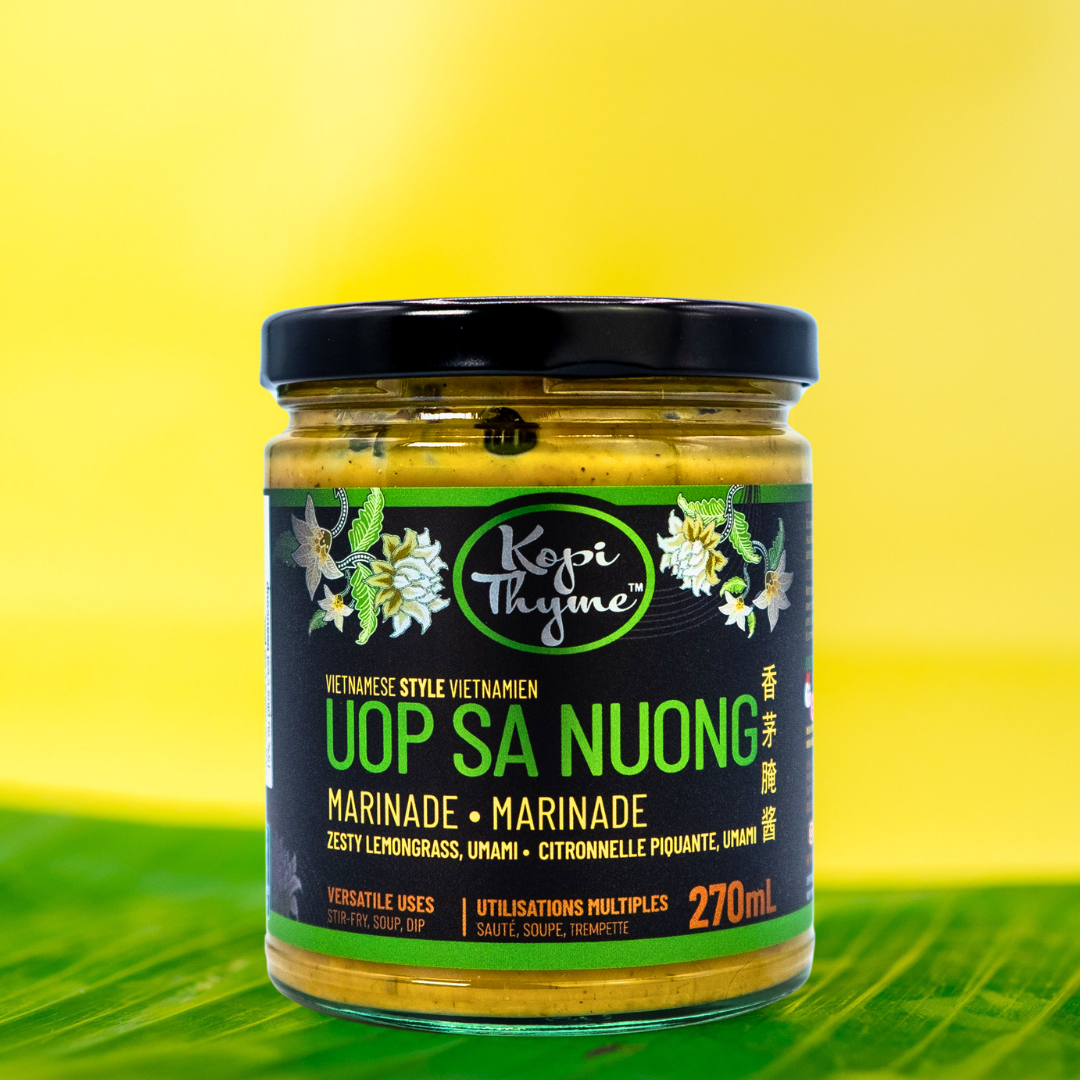 Uop Sa Nuong - Kopi Thyme. Plant based. To make simple vietnamese cuisine, easy to use grilling marinade. Comfort food that is versatile to use for simple food