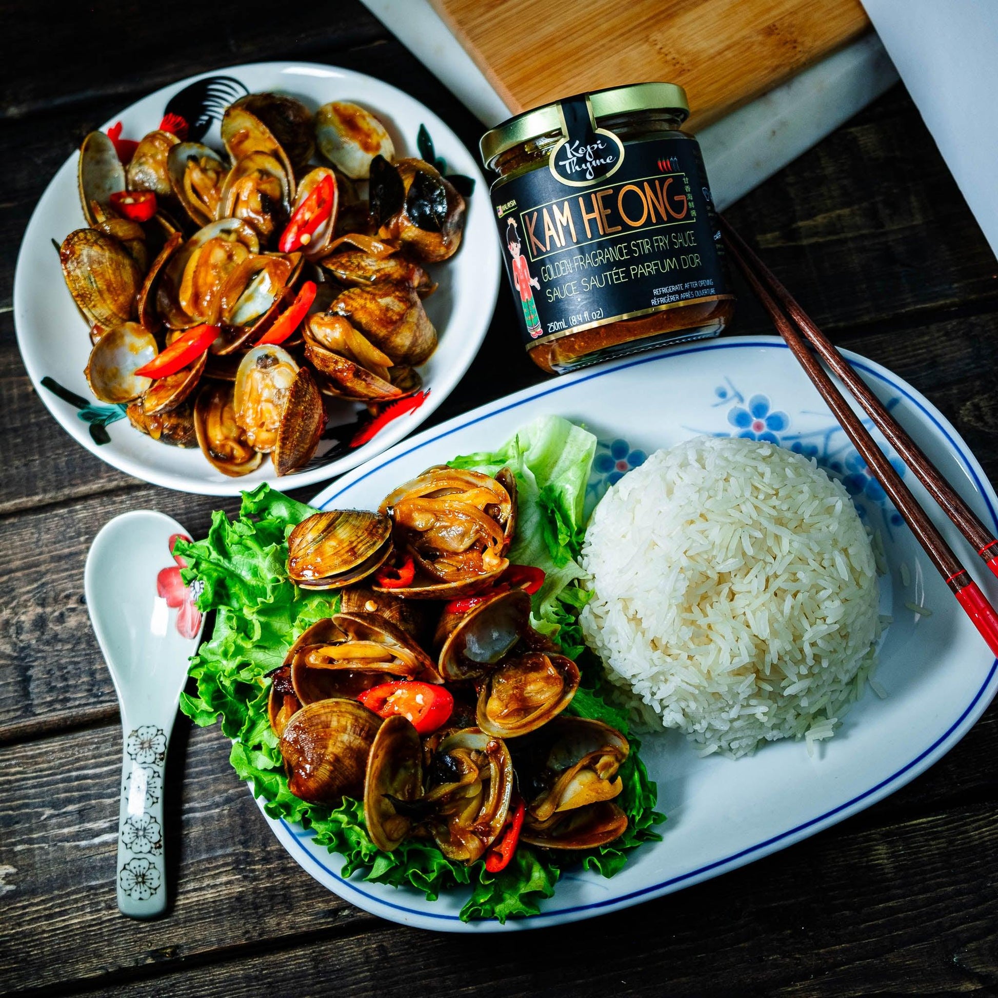 signature malaysian fusion stir fry-kam heong-kopi thyme