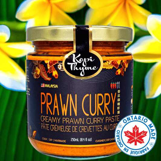 Prawn Curry - Kopi Thyme. Easy to use curry mix, simple prawn curry, all you need to make the best Asian seafood dishes.