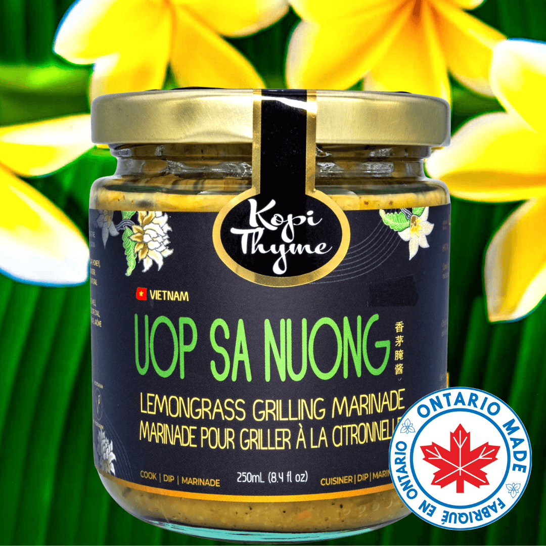 Uop Sa Nuong - Kopi Thyme. Plant based. To make simple vietnamese cuisine, easy to use grilling marinade. Comfort food that is versatile to use for simple food